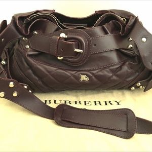 Burberry Quilted/Studded Leather Shoulder Bag